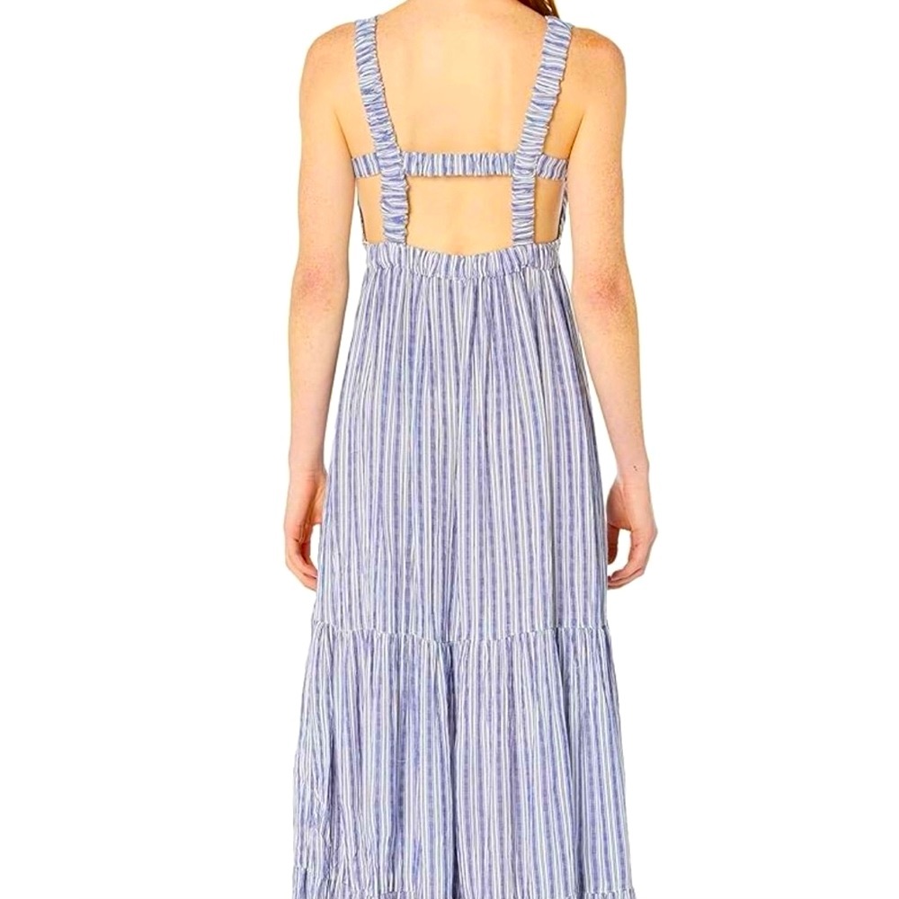 Angie Women's Surplice Maxi Dress with Tiered Skirt and Open Back L juniors